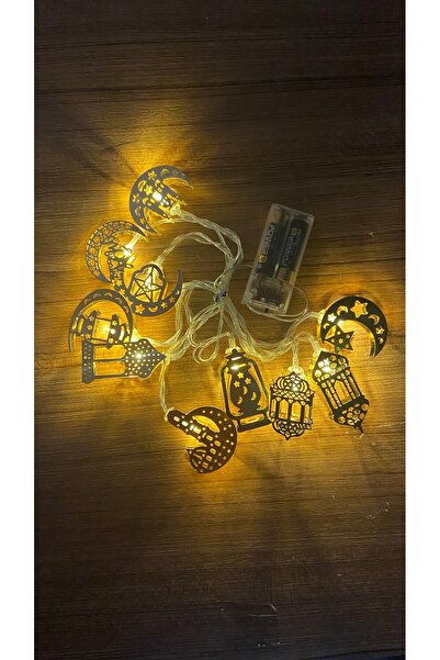 MENFRY Ramazan Kandili Karışık Model 2 Pilli Led 2 Metre Süsleme Dekor Işık