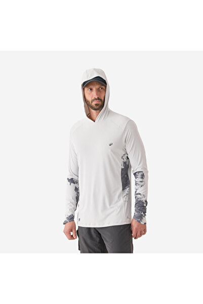 Decathlon Kapüşonlu Uzun Kollu UV Tişört - Balıkçılık - UV Korumalı - Açık Gr...