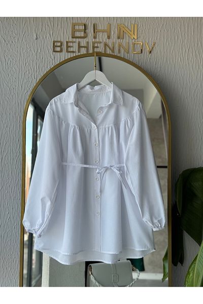 Butik White Robes Poplin Shirt