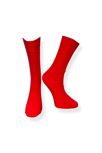 Mevo Single Unisex Plain Red Color Stretchy Moisturizing Cotton Socks