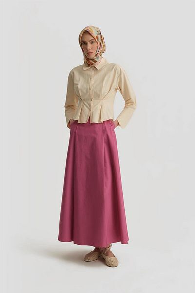 Armine 25Y1800 Model Hyacinth Pleated Cotton Skirt