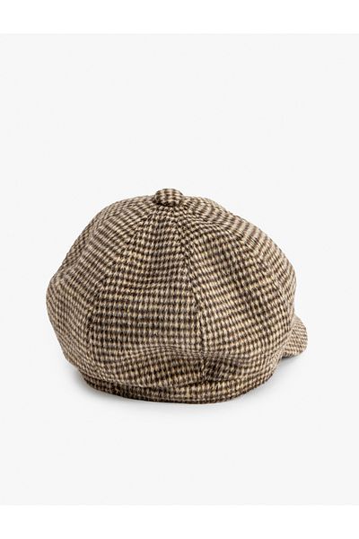 Koton Soft Textured Plaid Cap Hat