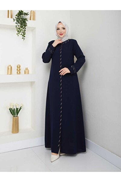 SG SARİALGİYİM Νέα σεζόν Sarial Giyim - Κεντητό Λεπτομερές, Κηρήθρα με φερμουάρ, Καλοκαιρινό Abaya Ferace