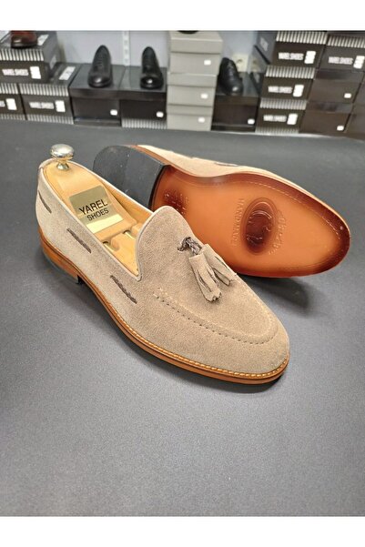 YAREL Erkek Koyu Kum Corcik Loafer Hakiki Deri Ayakkabı