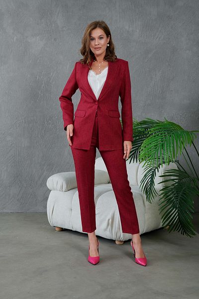 nodilife Buttoned Stash Suit Claret Red