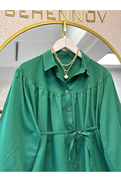 Butik Robali Poplin Shirt - Emerald Green