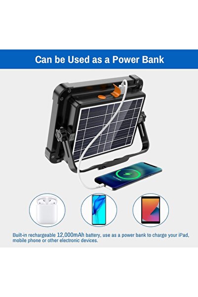 AWH Rechargeable 100W LED Work Light, 12000mAh, 10000 LM, Stepless Brightness for Emergency