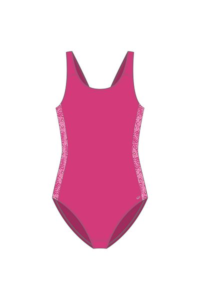 Decathlon Ροζ Παιδικό μαγιό με στρογγυλή λαιμόκοψη