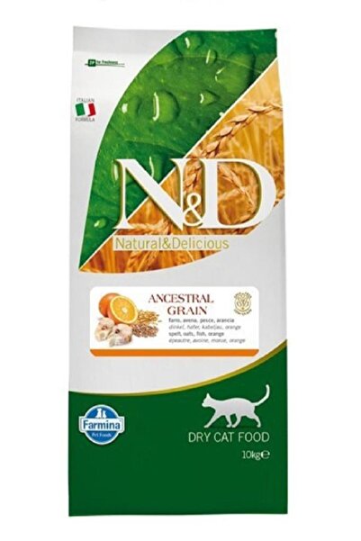 N&D N & D Düşük Tahıllı Balıklı Portakallı Yetişkin Kedi Maması - 10 Kg