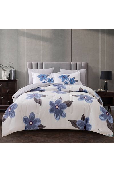 Donetella Lightweight Printed Bedding Comforter Set, 4 Pcs Single Size Fits 170x230 Cms