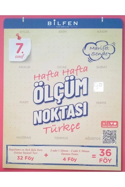 Bilfen Yayıncılık 7. Sınıf Türkçe Hafta Hafta Ölçüm Noktası YENİ ÜRÜN