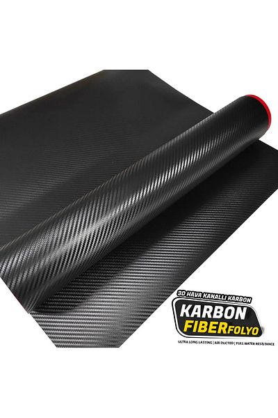 Efe Toys 3D Carbon Fiber Foil Black 50cm X 1 Meter Adhesive Vehicle Motorcycle Bus Etc. You Can Cover