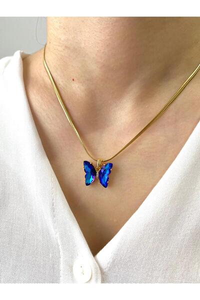 Roya Happiness SEVGİLİYE EŞE ANLAMLI HEDİYE ZARİF KELEBEK KOLYE İTALYAN ZİNCİ...