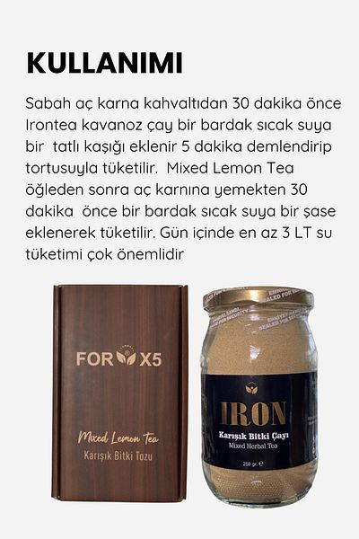 FORX5 Lemon Flavored Mixed Herbal Tea & Irontea Set