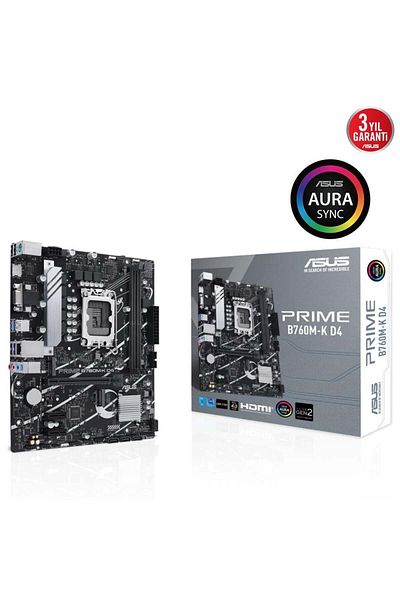 ASUS Prime B760M-K D4 1700 Ddr4 5333 Mhz Matx Gaming Motherboard - Intel Socket
