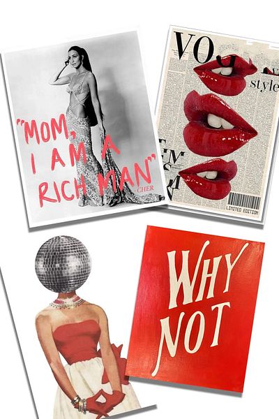 Taranist Paper Poster 4Pcs 10X15Cm Fashion Fashion Dancing Queen Disco Ball Cher
