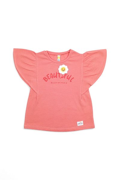 Via Girls Embroidery Floral Crew Neck Bat Sleeve Girls' Bodysuit - 3-6 Years |   Clothing