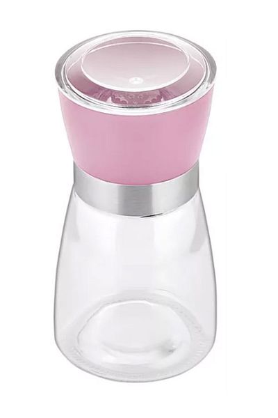 SİHİRLİ AYAKLAR 13 cm Pink Salt Pepper Glass Mill - Spice Grinder