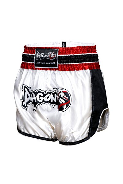Dragondo MT3075 Retro NEO Muaythai Şortu Beyaz Muay Thai Şort