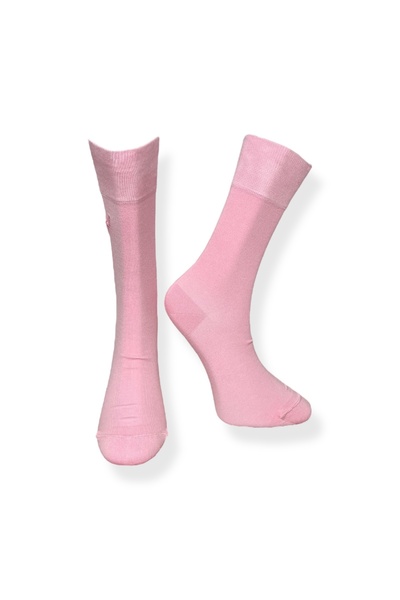 Mevo Tekli Unisex Düz Pembe Renkli Esnek Nem Alabilen Pamuklu Çorap