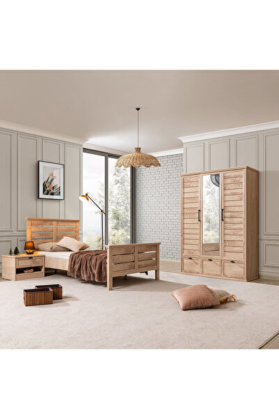 Setay Polo Genç Odası - 3 Kapaklı Dolap, Karyola, Komodin