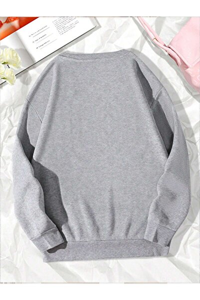 Mythologie Φούτερ Game Day Ball Winter - Γκρι με στάμπα Oversize με λαιμόκοψη