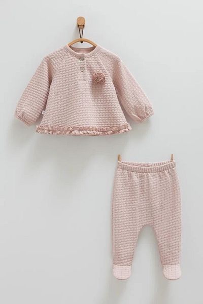 Caramell Caramel 01-12 Months Knitted Double Set - Mink