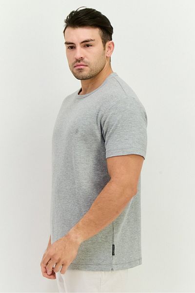 French Connection Men Crew Neck Short Sleeves Brand Logo T-shirt, Light Grey