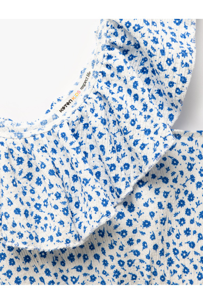 Koton Αμάνικη φλοράλ μπλούζα με βολάν