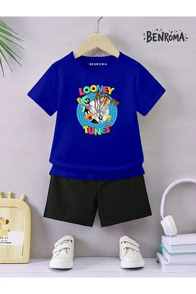 BENROMA Set pantaloni scurți unisex pentru copii - imprimat cu caractere