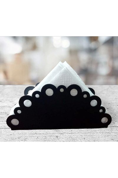 ardini Black Matte - Glare Napkin Holder and Circle