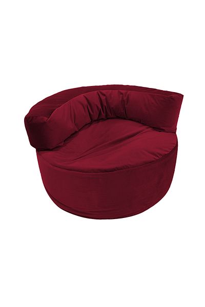 House One Velvet Bean Bag Chair With Filling - Burgundy