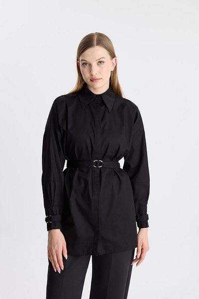 Ahel Tasarım Darian Sleeve Metal Belt Detail Shirt