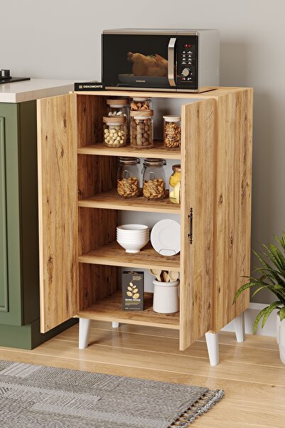 Dekomonte Çok Amaçlı Mutfak Kiler Banyo Balkon Ofis Dolabı - Çam