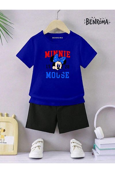 BENROMA Set pantaloni scurți unisex pentru copii - imprimat cu caractere