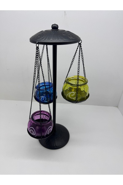 ATÖLYE SAİT Şamdan- mumluk 3 lü