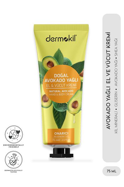 Dermokil 75 ml Avocado Oil Hand and Body Cream