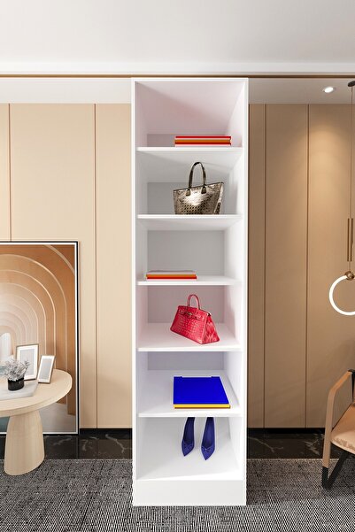 Mercie 60 Cm'lik 6 Raflı Kapaksız Giyinme Dolap-beyaz