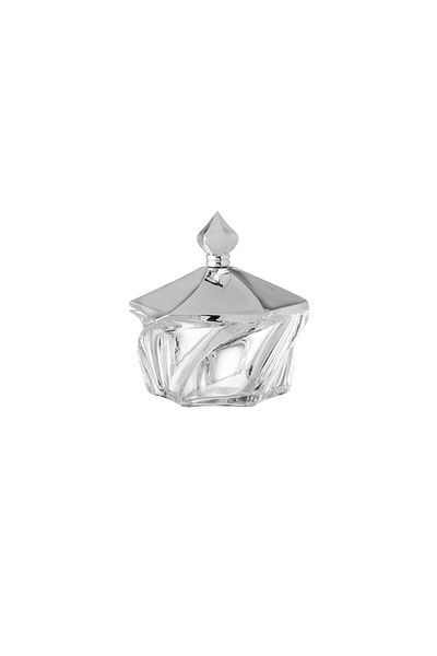 Dania Multi-use corrugated round Acrylic pass with a silver lid