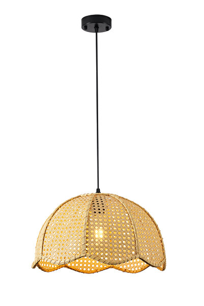 Apliqa Alvise Tekli Hazeran Model Rattan Modern Tasarım Oturma Odası Avize