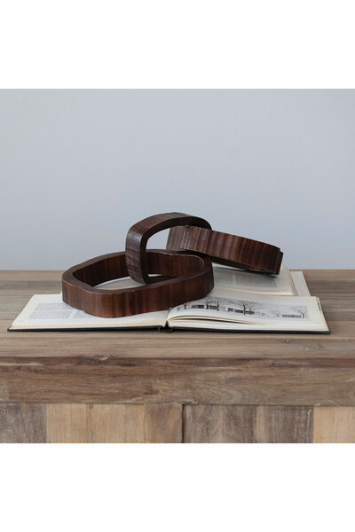 Warm Design Dekoratif Ahşap Zincir Masaüstü Obje
