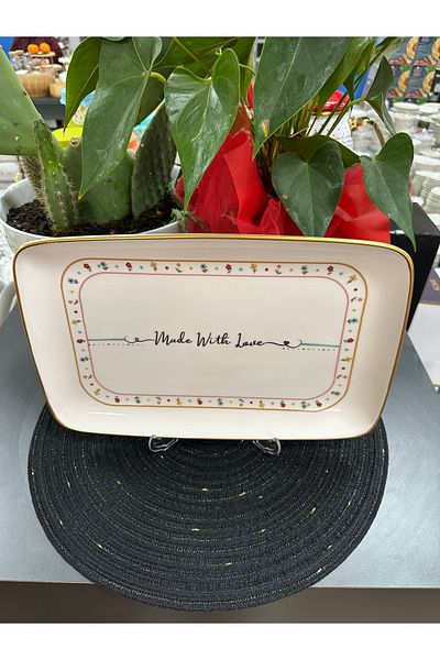 ACAR Livaldi̇ Ceramic Large Army Plate 33 cm