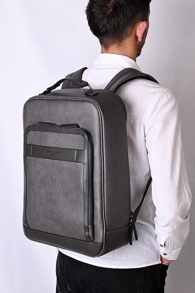 Pierre Cardin Gray Laptop Backpack with Compartment - 01Pc00110-Gr