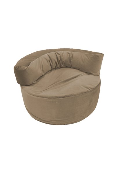 House One Velvet Bean Bag Chair With Filling - Light Beige