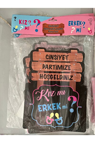 SÜS EVİ Cinsiyet Belirleme Karşılama Ayaklı Pano Giriş Baby showers Kızmı Erk...