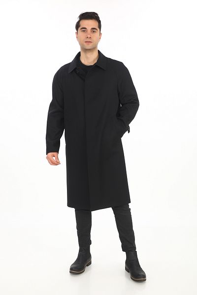 ŞAN GİYİM 5090 Men's Black Baby Collar Raglan Sleeve Long Length ALTINYILDIZ Topcoat