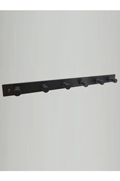 ardini Αυτοκόλλητο ή με βίδες, κρεμάστρα για πετσέτες μπάνιου, λεπτή μέση, έξι τεμάχια, μαύρο ματ