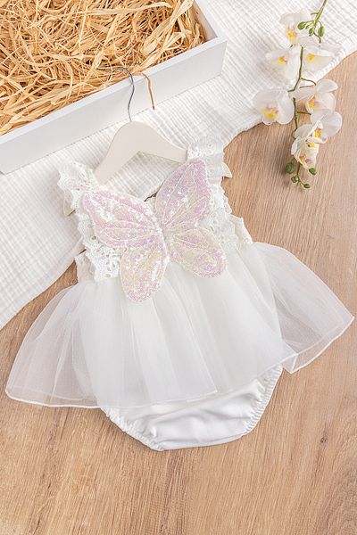 Babymod 100% Cotton Baby Girl Dress Jumpsuit with Laced Straps