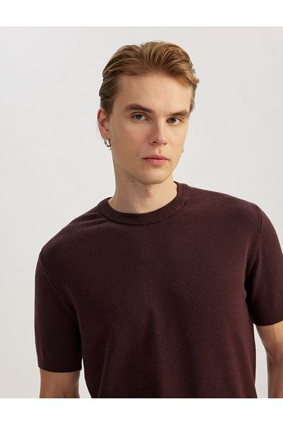 Koton Tricou de bază cu mânecă scurtă, în amestec de viscoză, cu decolteu