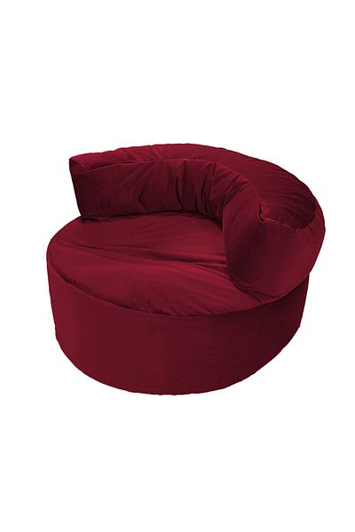 House One Velvet Bean Bag Chair With Filling - Burgundy